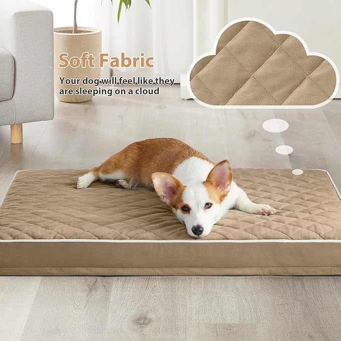 WNPETHOME Orthopedic Dog Bed Medium Size Dog, Waterproof Medium Dogs Bed with Removable Washable Cover, Multi-Needle Quilting Dogs Crate Bed