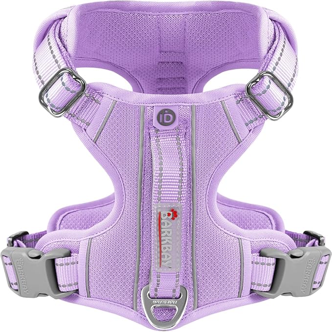 BARKBAY Dog Harness No Pull with ID Tag Pocket - Heavy Duty, Reflective, Easy Control for Large Dogs(Violet Purple,XS)