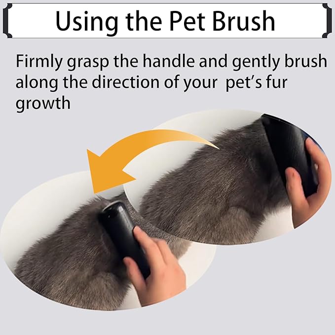 Cat and Dog Grooming Brush - Pet Removal Tool for Cats Dogs Rabbits Horses, Deshedding Brush for Loose Undercoat & Matted Fur (Black)