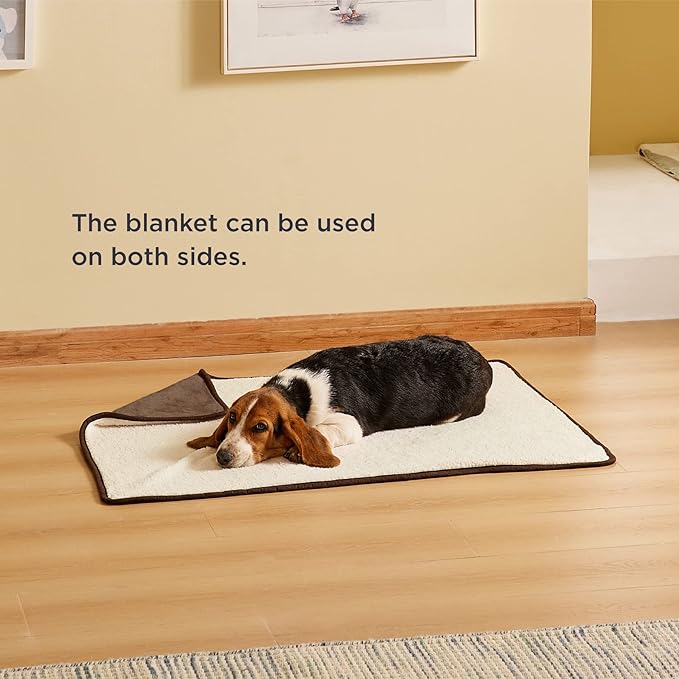 Bedsure Waterproof Dog Blankets for Medium Dogs - Medium Cat Blanket Washable for Couch Protection, Sherpa Fleece Puppy Blanket, Soft Plush Reversible Throw Furniture Protector, 30"X40", Coffee Brown
