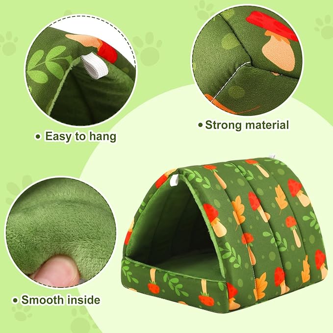 UPINS 2 Pack Guinea Pig Bed, Guinea Pig Hideout Washable Small Animal House Cage Accessories for Dwarf Rabbits Chinchillas Hamsters Hedgehogs Ferrets Bearded Dragons and Rats