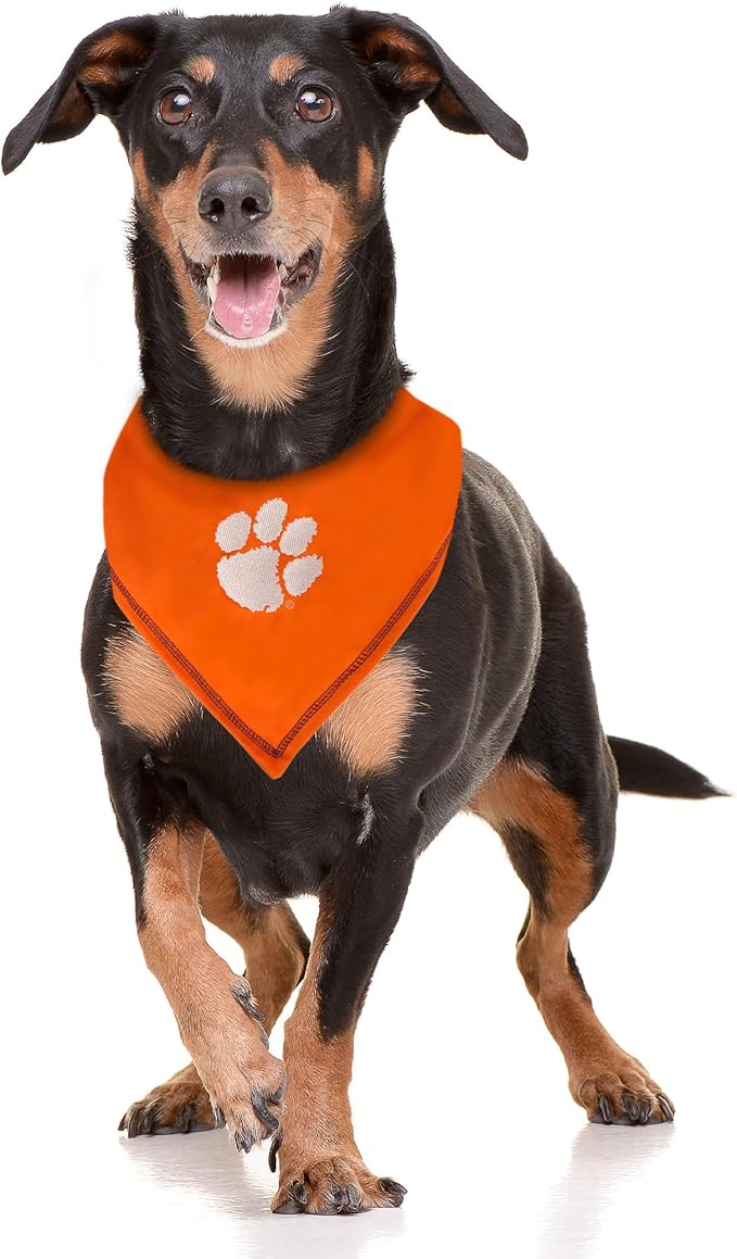 Pets First NCAA Clemson Tigers Tie Bandana, Small/Medium. Dog Bandana Scarf Bib for Pet Cat Dog. The Ultimate Game-Day, Party Bandana (CL-3550-S-M)