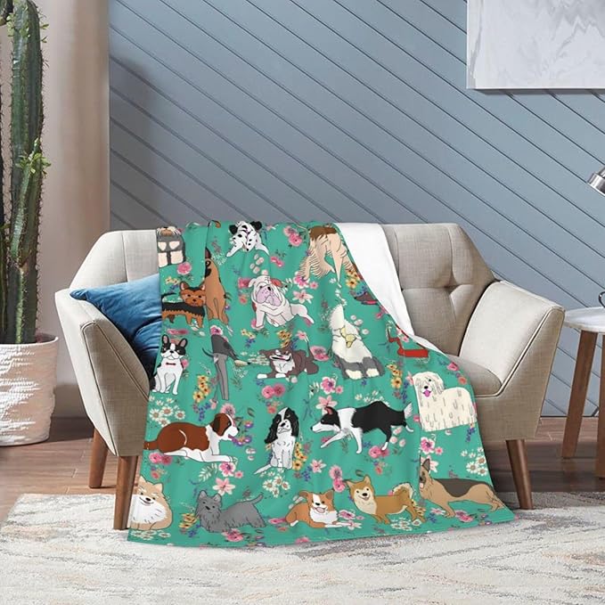 Dog Gifts Blanket 60"X50" Bed Throw Blanket Soft Lightweight Cozy Warm Blankets for Kids Teens Men Women