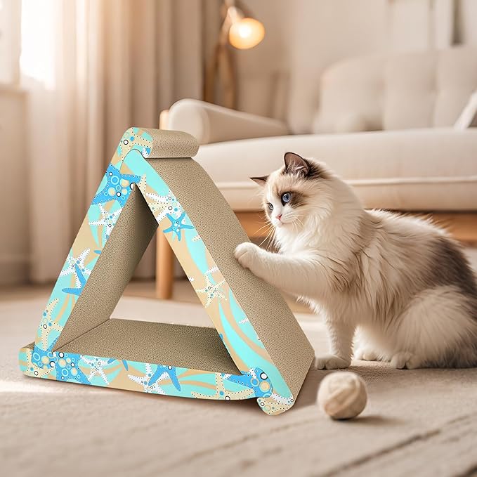 Cat Scratch Pad- 3 in 5 Corrugated Cardboard Cat Scratcher for Indoor Cats, Professional Cat Scratching Board for Adult Cats, Catify Cat Scratcher Pads with Catnip