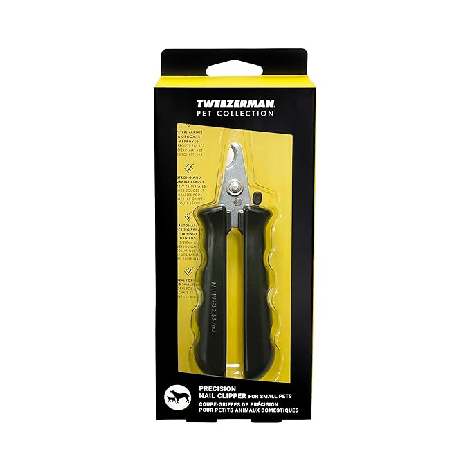 Tweezerman Small Nail Clippers for Dogs & Cats, Manual Professional Dog & Cat Nail Trimmer with Ergonomic Handle