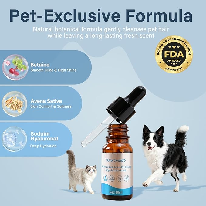 5-in-1 Pet Steam Brush for Dogs & Cats | Self-Cleaning Dog Steam Brush With 3 Brushes & Spray Function | for Shedding, Dematting & Grooming | Includes Pet Essence