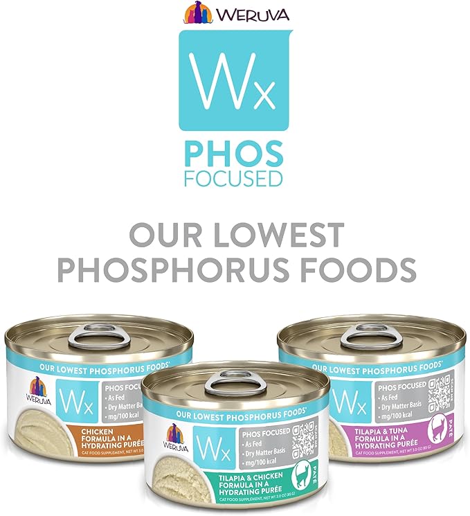 Weruva Wx Phos Focused, Pate Formulas Variety Pack, 3oz Can (Pack of 12)
