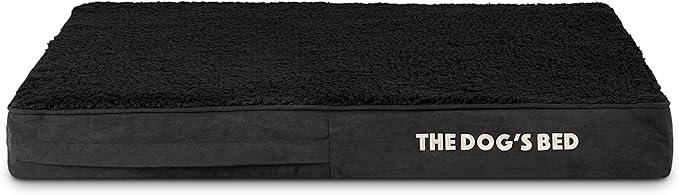 The Dog’s Bed Orthopedic Memory Foam Dog Bed, Medium Black Plush, Pain Relief for Arthritis, Hip & Elbow Dysplasia, Post Surgery, Lameness, Supportive, Calming, Waterproof Washable Cover