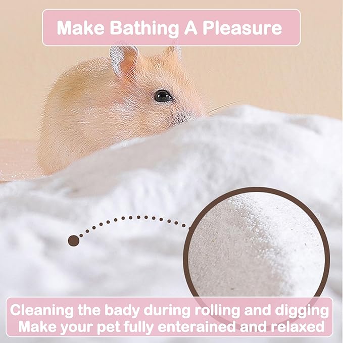 Meow&Woof Hamster Bath Sand, 2.2 lbs Canned Dust Free Desert Sand for Chinchillas Buuny, Gerbil, Syrian Mice, Guinea Pig, Small Animals Bedding Cage Accessories