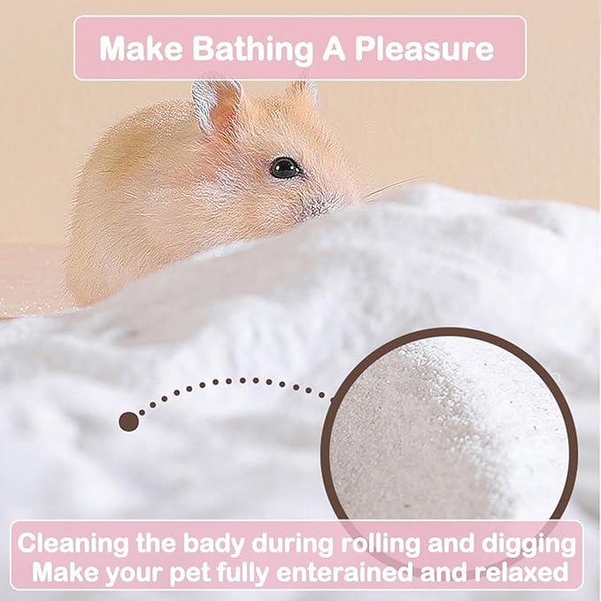 Meow&Woof Bath Sand for Hamster 2.2 lbs Dust Free Desert Sand or Potty Litter Sand for Chinchillas Gerbil Syrian Mice Small Animals Trial Version 2.2 Lbs