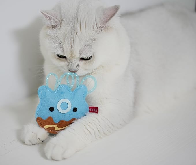 ROHOME Catnip Toys for Cat,Kitten Chew Teeth Cleaning Toy,Interactive Plush Toys for Swatting and Playing,Cute Octopus Cat Toy (Blue)