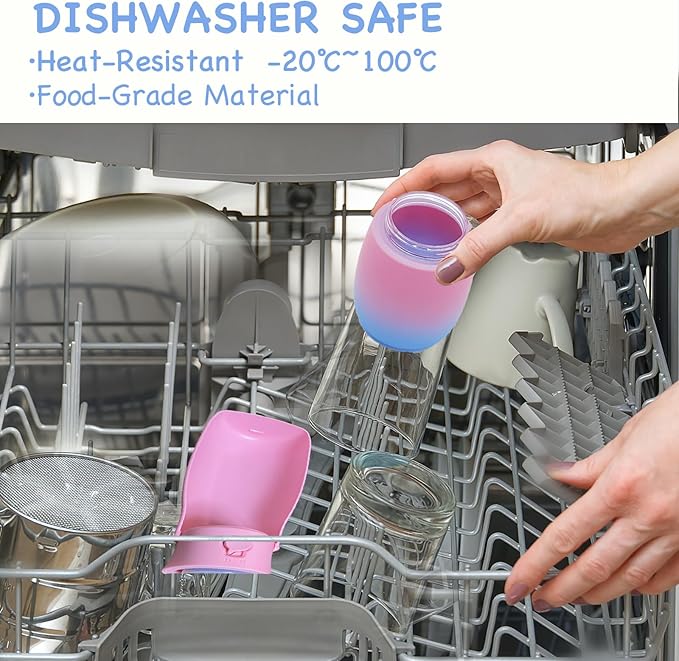 Dog Water Bottle Portable 10Oz, Food Grade Plastic Travel Water Bowl for Puppies Small Medium Large Dogs, Pet Water Dispenser, Pet Essentials for Outdoor Walking Hiking, Dog Gifts