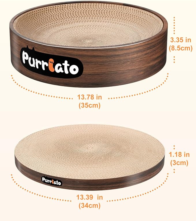 Cat Scratcher, Cardboard Cat Scratchers for Indoor Cats, Large Cat Scratching Board, Round Bowl Cat Scratch Pad Bed (Gothic)