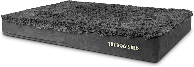 The Dog’s Bed Orthopedic Memory Foam Dog Bed, XXL Grey Fur, Pain Relief for Arthritis, Hip & Elbow Dysplasia, Post Surgery, Lameness, Supportive, Calming, Waterproof Washable Cover