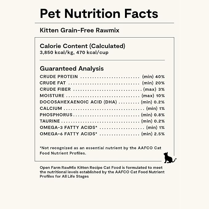 Open Farm, RawMix Dry Cat Food, Protein Packed Kibble Coated in Bone Broth with Freeze Dried Raw Chunks, Formulated for Kittens, Chicken with Turkey & Wild-Caugh Salmon Recipe for Kittens, 8lb Bag