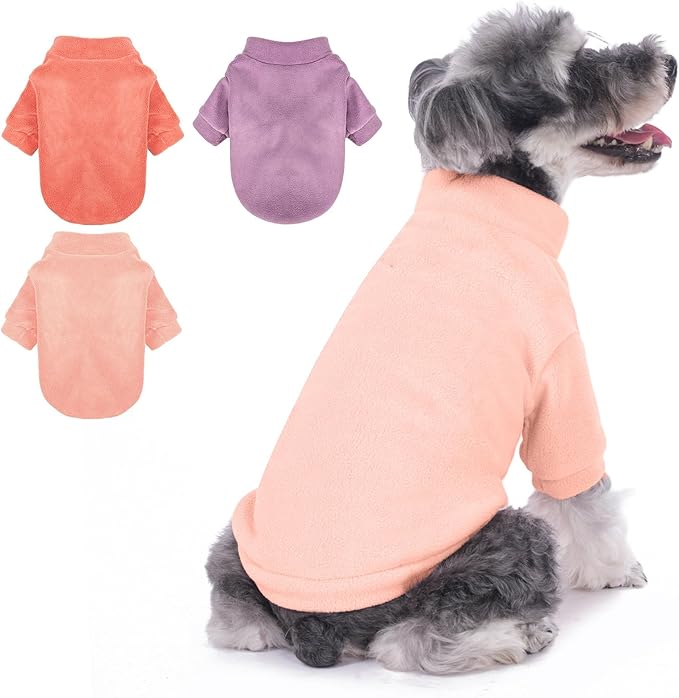Dog Sweater, 3 Pack Dog Sweaters for Small Dogs Girl Boy, Ultra Soft Warm Puppy Clothes Coat for Winter (Rose+Lt Pink+Lt Purple, XX-Large)