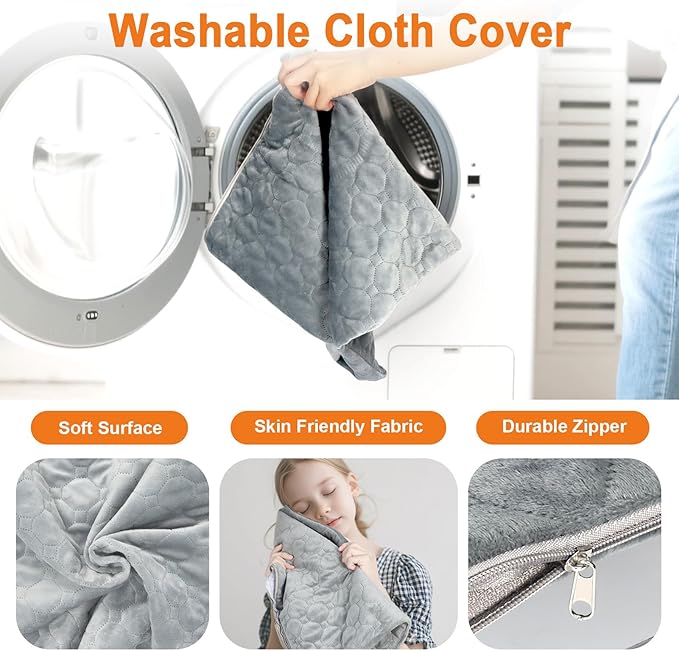 Pet Heating Pad for Cats & Dogs Indoor Outdoor, Warming Cat Heating Pad with Chew Resistant Cord, Adjustable Temperature and Time, Heated Pet Bed Mat Waterproof for Cats Dogs (Grey, 15.7'' × 27.6'')