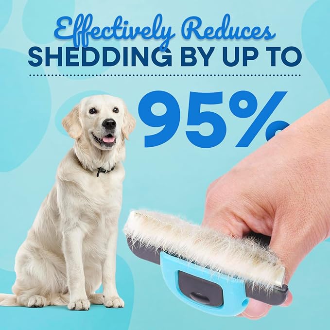 Sinko Deshedding Tool for Dogs & Cats, Pet Grooming Brush, Skin Friendly Deshedding Tool, Dog Brush for Shedding, Effectively Reduces Shedding by up to 95% for Short Medium Long Pet Hair (Blue)