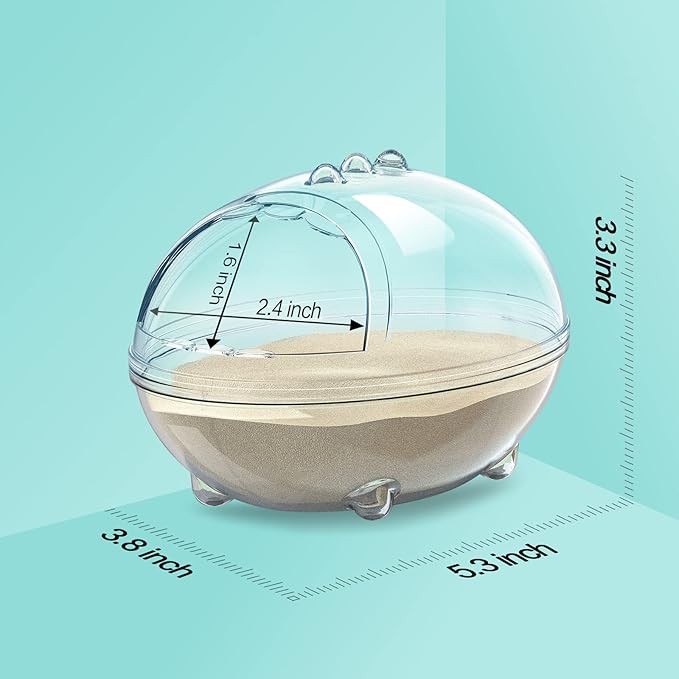 Hamster Bathroom,Hamster Bathtub Box,dust Bath for Hamster,Hamster Sand Bath Container,Hamster Bath,Hamster Bathing Bowl,Transparent Hamster Bathtub Toilet for Hamster Accessories (S)