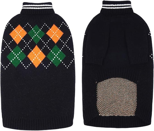 XXXXXL Boy Dog Sweater, Dog Sweaters For Extra Large Dogs Boy, Winter Warm Pullover, Turtleneck Knit Dog Christmas Sweater with Sleeves, Soft Stretchy Knitwear for Cold Weather, Holidays -Black