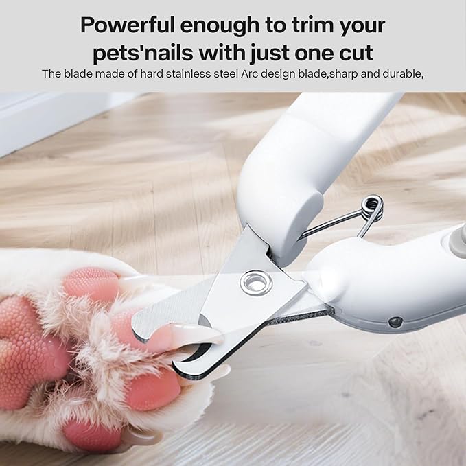 PAKEWAY Dog Nail Clippers with LED Light - Pet Nail Trimmer and File for Large Dogs, Small Dogs, Puppies, Cats, and Rabbits