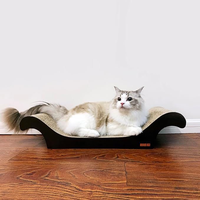 TTCAT Cat Scratching Pad, Corrugated Cardboard Cat Scratcher Lounge for Indoor Cats, Durable Cat Scratching Board Reversible with Catnip for Furniture Protection.
