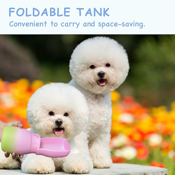 Dog Water Bottle Portable - Food Grade Material, 10Oz Leak Proof Dog Travel Water Bottle, Pet Water Bowl Dispenser, Dog Walking Accessories for Hiking Travelling, Puppy Birthday Gifts