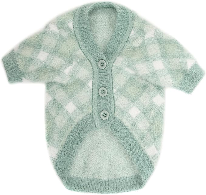 Dog Sweater, 2-3 Pack Warm Soft Pet Clothes for Puppy, Medium Large Cat, Girl or Boy, Shirt for Winter Christmas (Green, Medium)