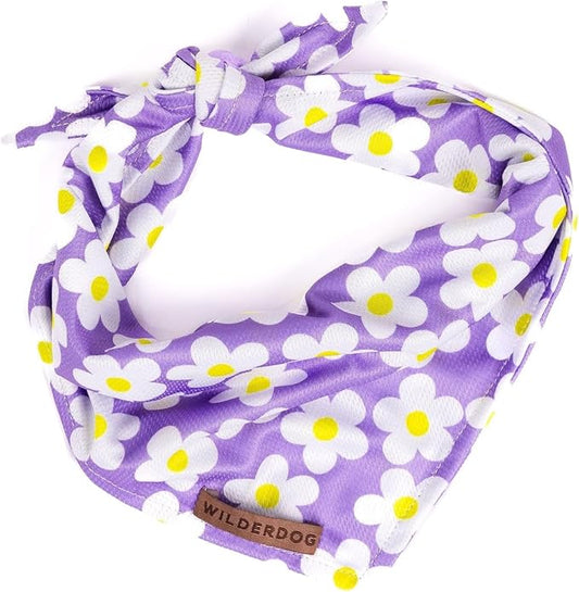 Wilderdog Dog Bandana with Lightweight Quick Drying Poly-Blend Mesh Material in Daisy
