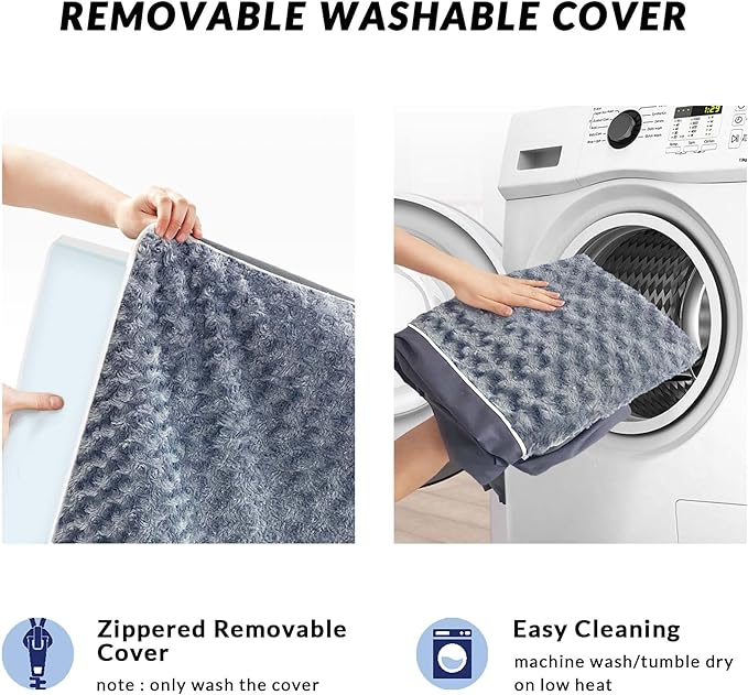 Figopage Orthopedic Memory Foam Dog Bed for Large Dogs, Waterproof Dog Crate Bed, Washable Pet Mat with Removable Cover and Nonskid Bottom