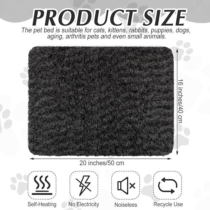 4 Pack Self Warming Cat Bed Indoor Self Heating Dog Cat Pad Washable 16 x 20 Inch Thermal Pet Kennel Pad Crate Bed Mat Reflect Body Heat for Outdoor