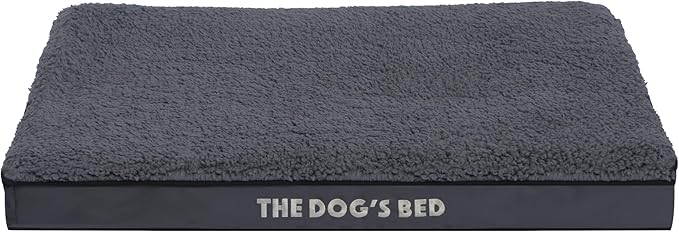 The Dog’s Bed Orthopedic Dog Bed, Medium Grey Plush, Waterproof, Supportive Dog Bed with Washable Replaceable Covers