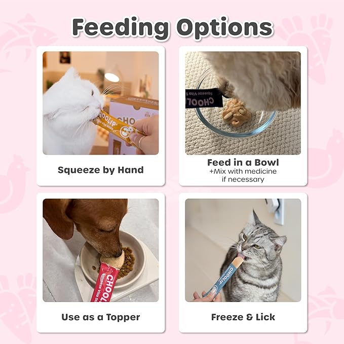 Choolip Squeeze Vita Stick Lickable Cat and Dog Treats – 49-Count Variety Pack with Multivitamins, Soft Squeezable Paste for All Life Stages, Supporting Overall Health