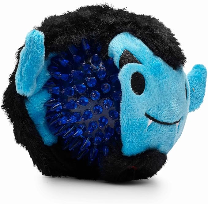 Flourish Pets 2 in 1 Halloween Multi-Layer Chew Toy for Active Dogs | Non-Toxic BPA Free Double Stitched Soft Fabric Exterior Dog Toys | Long-Lasting Dog Plush Toysโ Dracula 3.5"