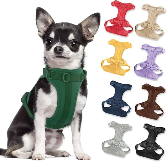 No Pull Lightweight Dog Harness: Adjustable Durable Breathable Mesh Pet Vest Harness with Soft & Comfortable Cushion, for Small Medium Large Dogs (S, Pine Green)