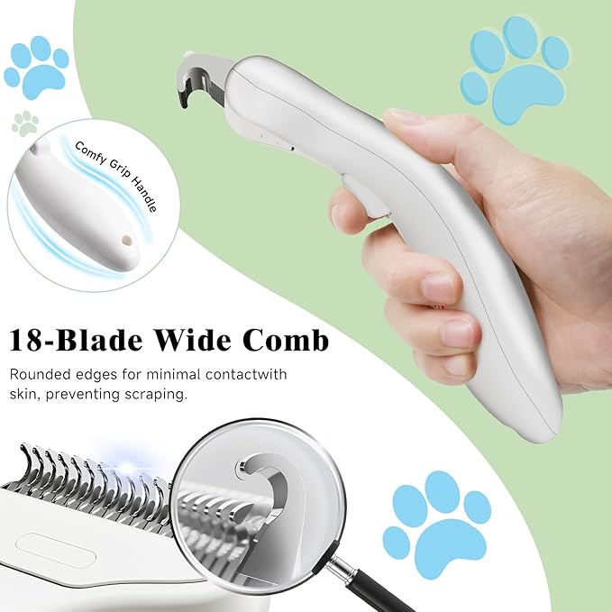 Undercoat Shedding Brush for Dogs & Cats – Professional Deshedding & Dematting Tool –Steam Brush for Cat & Dog Includes Waterless Shampoo