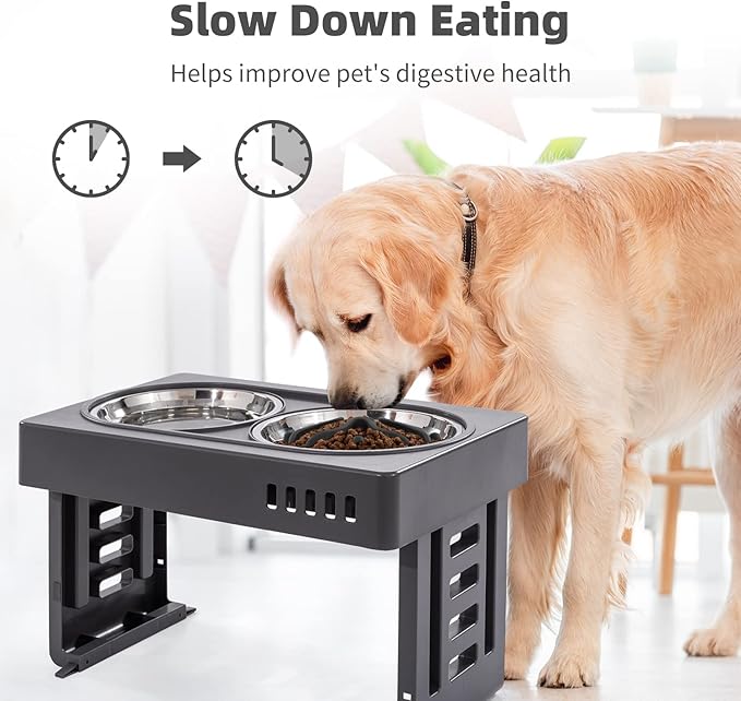 Jaoul Slow Feeder Dog Bowls Insert, Puzzle Slow Feeder Insert with 30 Octopus Suction Cups for Small Medium Large Size Dog Food Bowl (4.72 inch, Black)