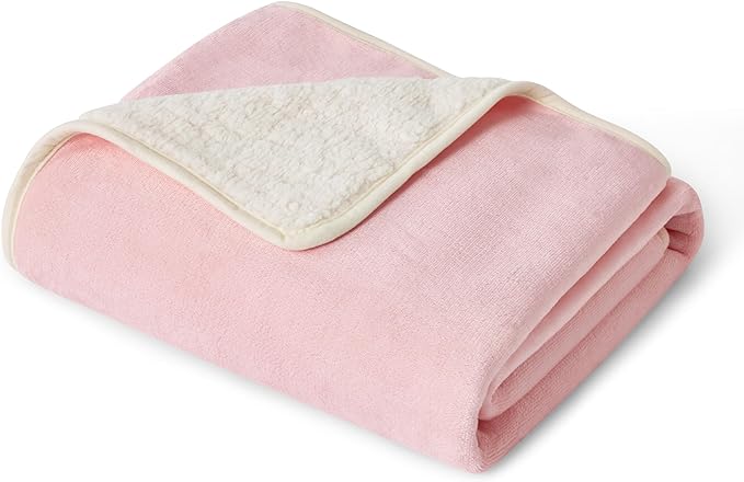 Bedsure Waterproof Blanket for Bed - Sherpa Fleece Waterproof Dog Blankets for Large Dogs, Pet Blankets for Bed/Couch/Dog Crate, Soft Plush Reversible Furniture Protector, King Size, 108"x86", Pink