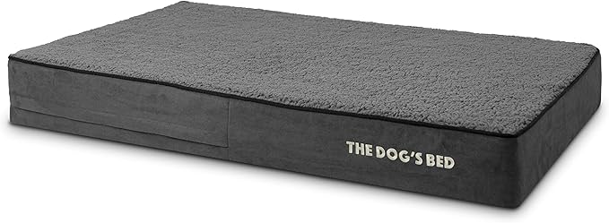 The Dog’s Bed Orthopedic Memory Foam Dog Bed, XL Grey Plush, Pain Relief for Arthritis, Hip & Elbow Dysplasia, Post Surgery, Lameness, Supportive, Calming, Waterproof Washable Cover