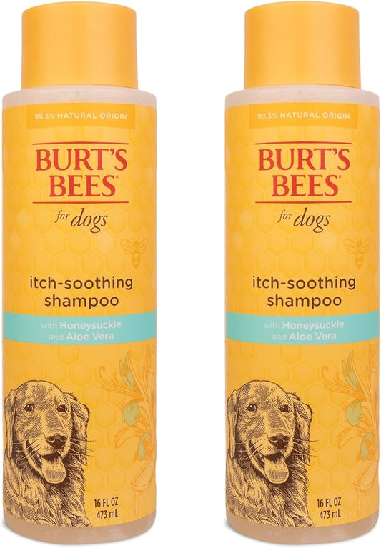 Burt's Bees for Pets Itch Soothing Shampoo with Honeysuckle - Anti-Itch Dog Shampoo for Dogs with Sensitive Skin - Cruelty Free, Made in The USA, 16 Oz - 2 Pack