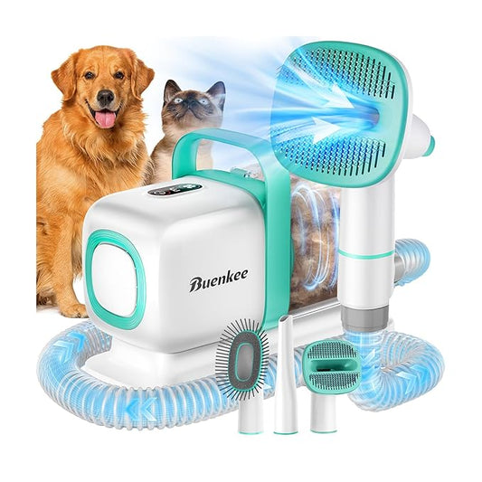 Dog Grooming Vacuum, Dog Vacuum for Shedding Grooming, Low Noise Quiet Dogs Pet Fur Hair Remover Kit, 15kpa Cat Groomer Shedding Brush Attachment Home Cleaning Supplies Set