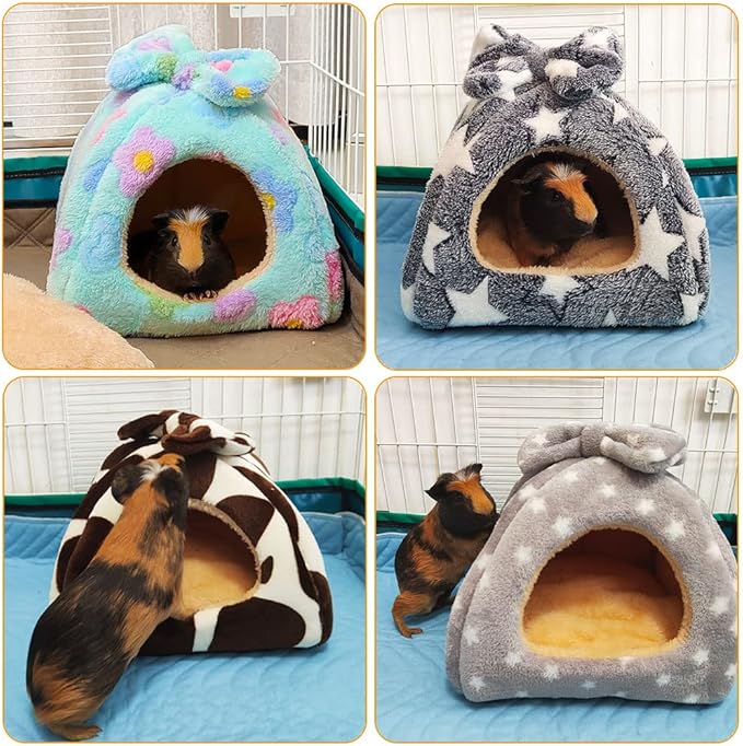 Guinea Pig Bed, Guinea Pig Hideout House Accessories Warm Bed for Small Animals Hamsters Chinchillas Dwarf Bunnies Hedgehogs. M, NavyBlue
