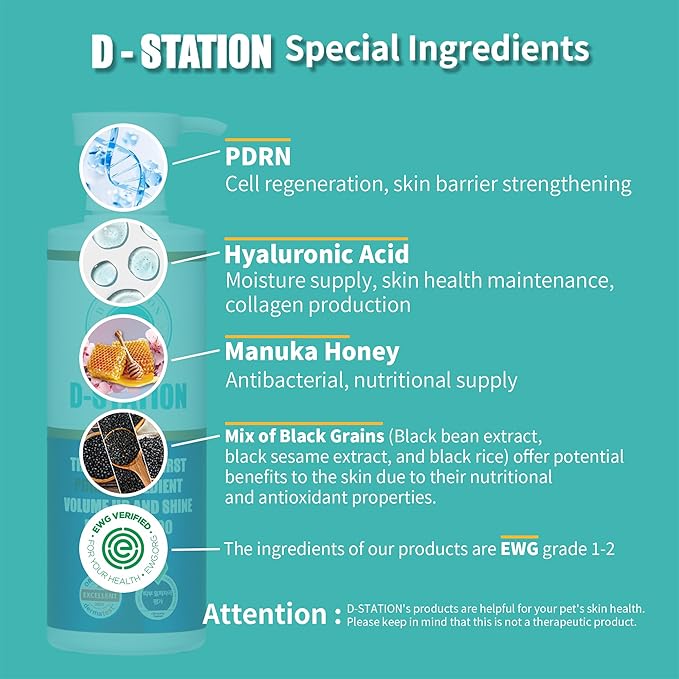 PDRN Volume Up & Shine Pet Shampoo - Contains PDRN & Manuka Honey - Enhances Skin Health, Moisturizes, Relieves Itching, Prevents Odor, Enhances Volume, and Gives Coat Shine for Dogs and Cats. 10.1 oz