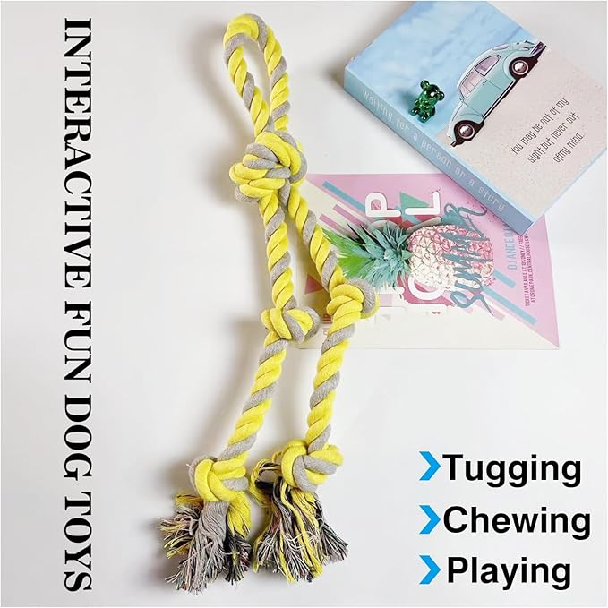 Rope Toy for Dogs,Large Dog Rope Toys for Aggressive Chewers, Heavy Duty Dog Toys for Large Medium Breed, Indestructible Tough Chew Toys Tug of War Dog Toy Cotton Rope for Teeth Cleaning