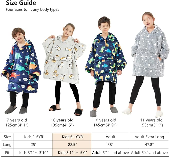 KFUBUO Wearable Blanket Hoodie for Kids Sherpa Patterns Oversized Sweatshirt Blanket With Pocket 6-10 Year Old Girl Cute Hoodies Gift Strawberry