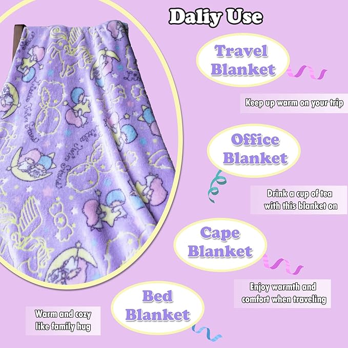 Best Gift Halloween Glow in The Dark Moon Throw Blanket with Storage Bag, Soft Throw Blanket for Girls Boys, Gifts for Christmas Birthday Valentines, Kids Blanket, Home Travel Use, 50"x60" Purple