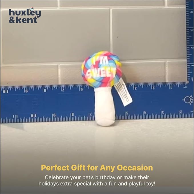 Huxley & Kent Plush Cat Toy - Interactive Catnip Toy for Cats & Kittens - Soft with Crinkle & Catnip - Fun Indoor Play - I'm Sweet Lollipop