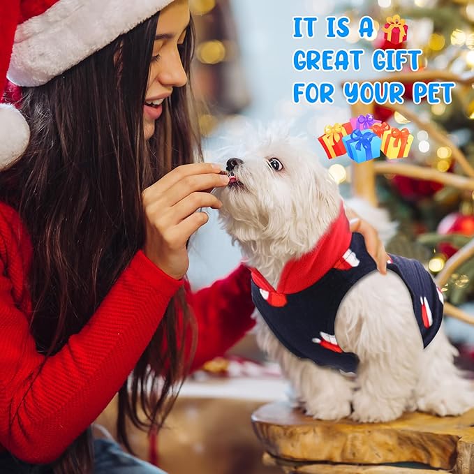 Reginary 10 Pack Small Dog Sweaters Fleece Pet Dog Clothes with Leash Ring Soft Warm Winter Puppy Plaid Shirt(Bright)