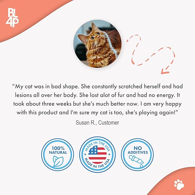 Mange Support for Cats, Natural Ear Mite & Cat Itchy Skin Relief, Relieves Welts, Scabs, Red and Flaky Skin, Shedding, Patchy Fur and Excessive Grooming, Total Cat Skin and Coat Care, 400 Tiny Pills