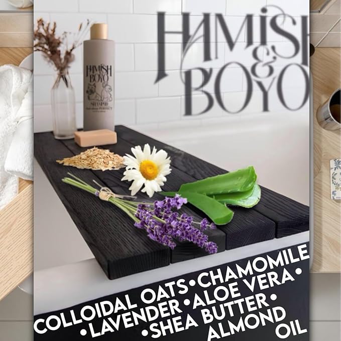 Natural Itch Relief Dog Shampoo – Hypoallergenic & Anti-Itch, Soothes Dry, Sensitive Skin, Oatmeal & Aloe, Lavender Scent, Tear-Free, Safe for Puppies & All Breeds, Made in USA by Hamish&Boyo